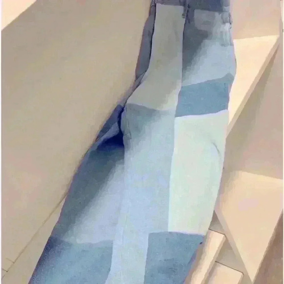 Hollister Ultra High Rise Mom Jeans Vintage Stretch Patchwork 11R Raw Hem 30/27 - Picture 2 of 7